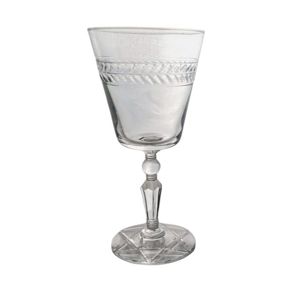 Etched Rock Sharpe Jefferson Water Glasses - Mid-Century Barware, Set of 5 - Picture 5 of 7